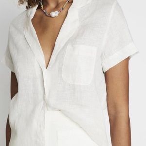 Faithfull the brand linen button down white